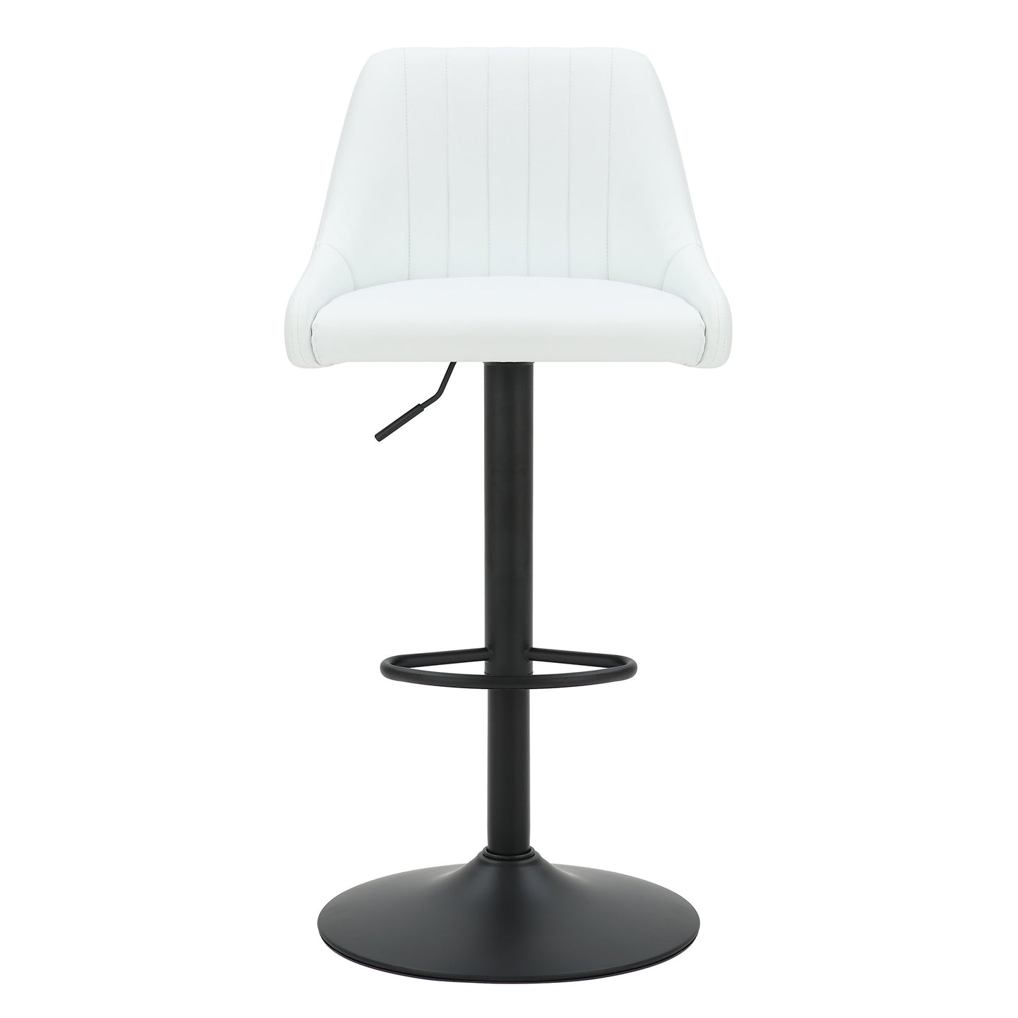 Kron Adjustable Height Air-Lift Swivel Stool, set of 2, in White Faux Leather