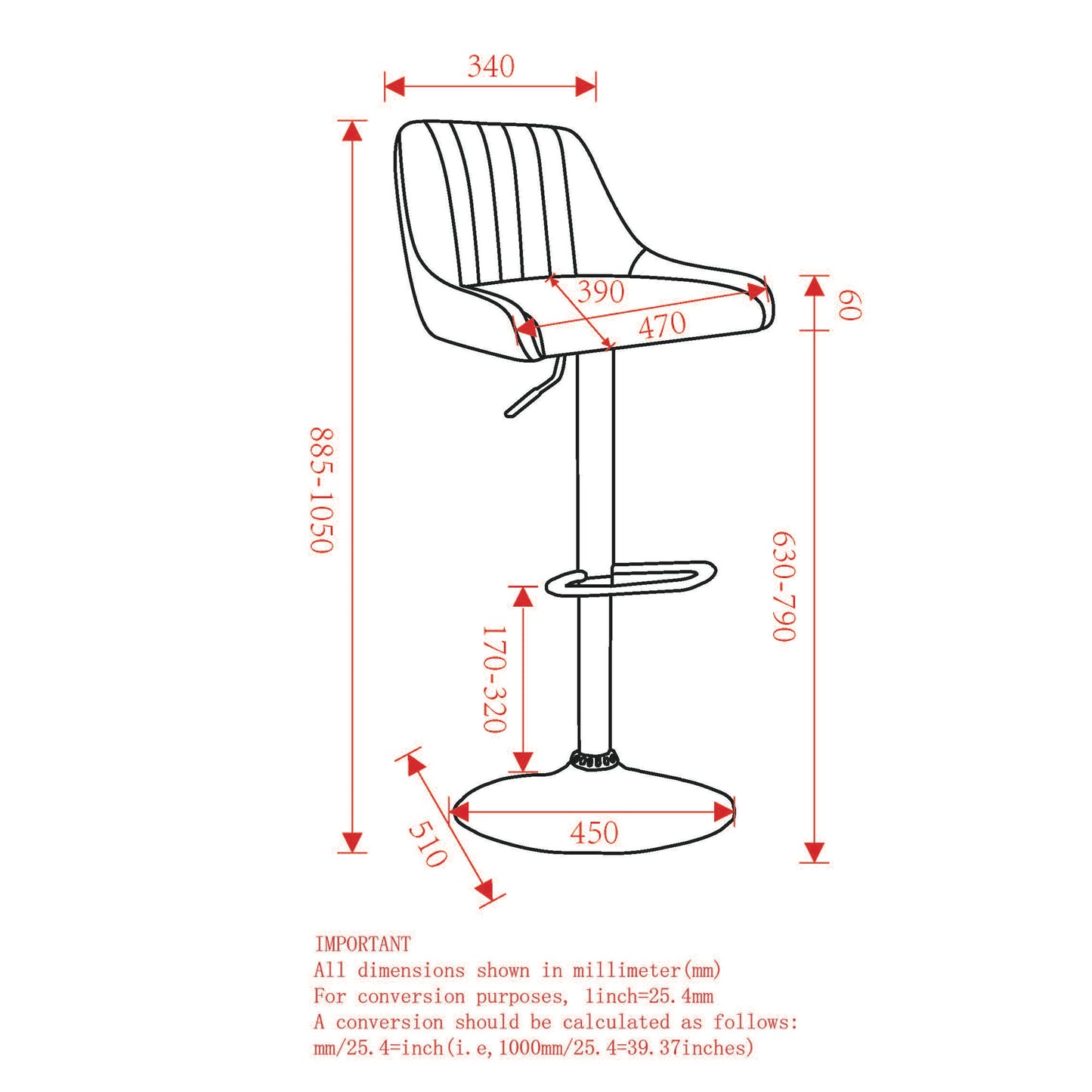 Kron Adjustable Height Air-Lift Swivel Stool, set of 2, in White Faux Leather