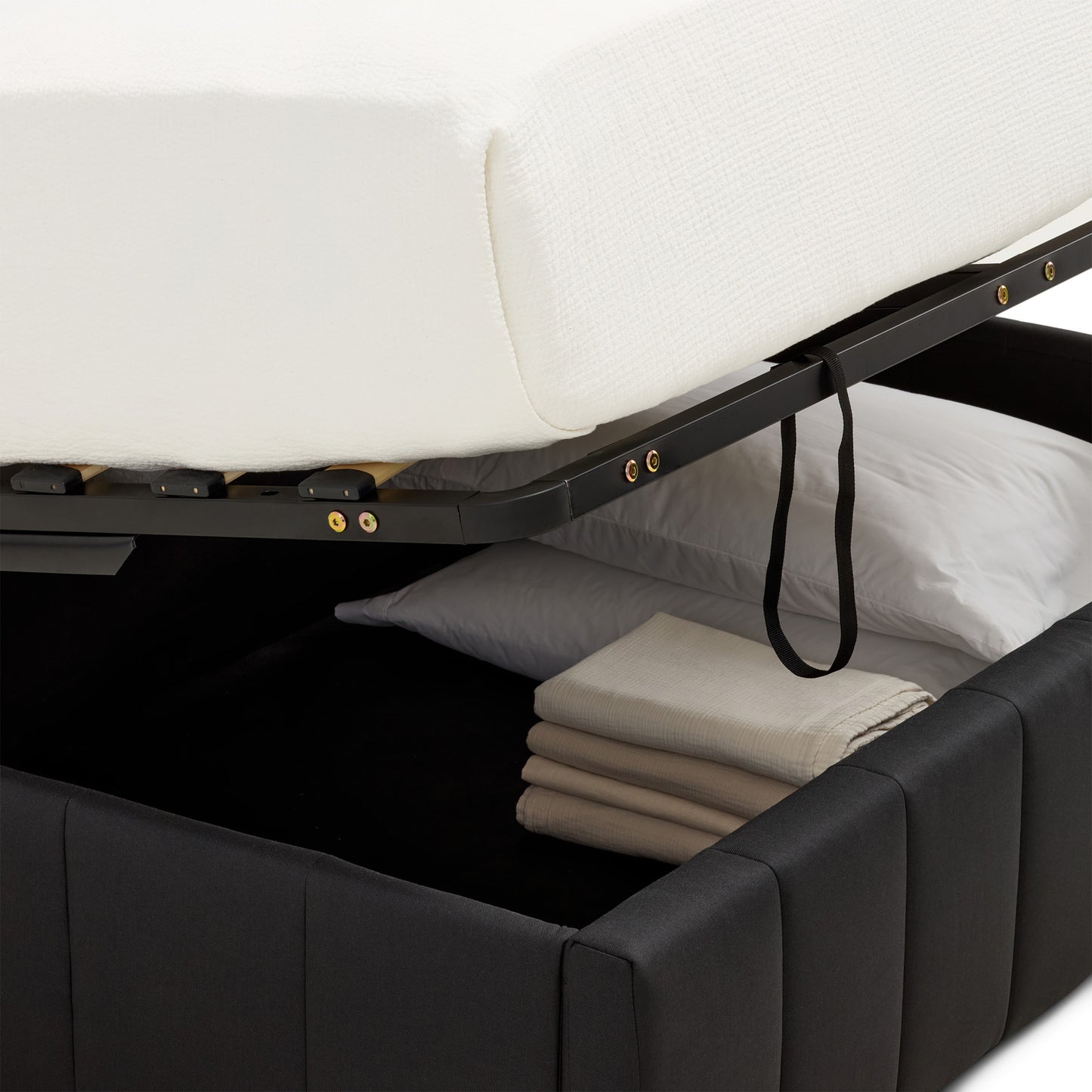 Upholstered Lift Up Storage Bed