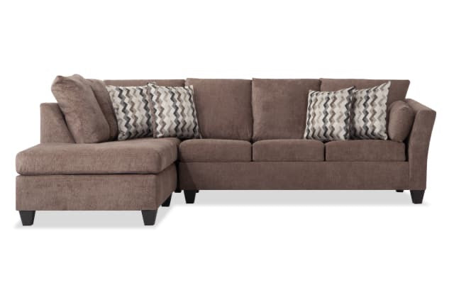 Slate Mocha 119'' 2 Piece Left Arm Facing Chaise Sectional Brown