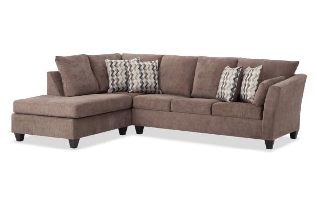 Slate Mocha 119'' 2 Piece Left Arm Facing Chaise Sectional Brown