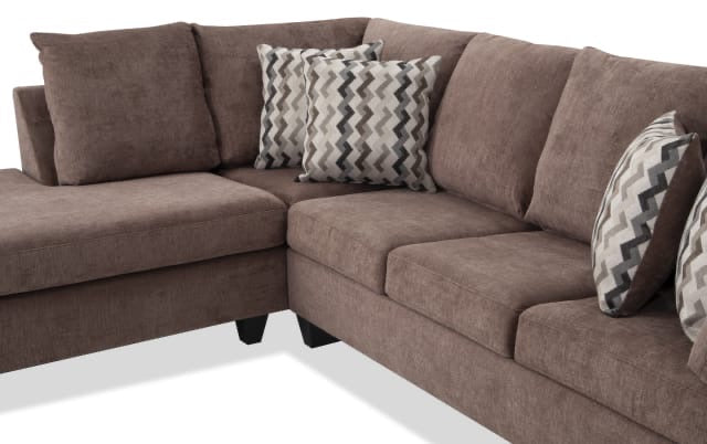 Slate Mocha 119'' 2 Piece Left Arm Facing Chaise Sectional Brown