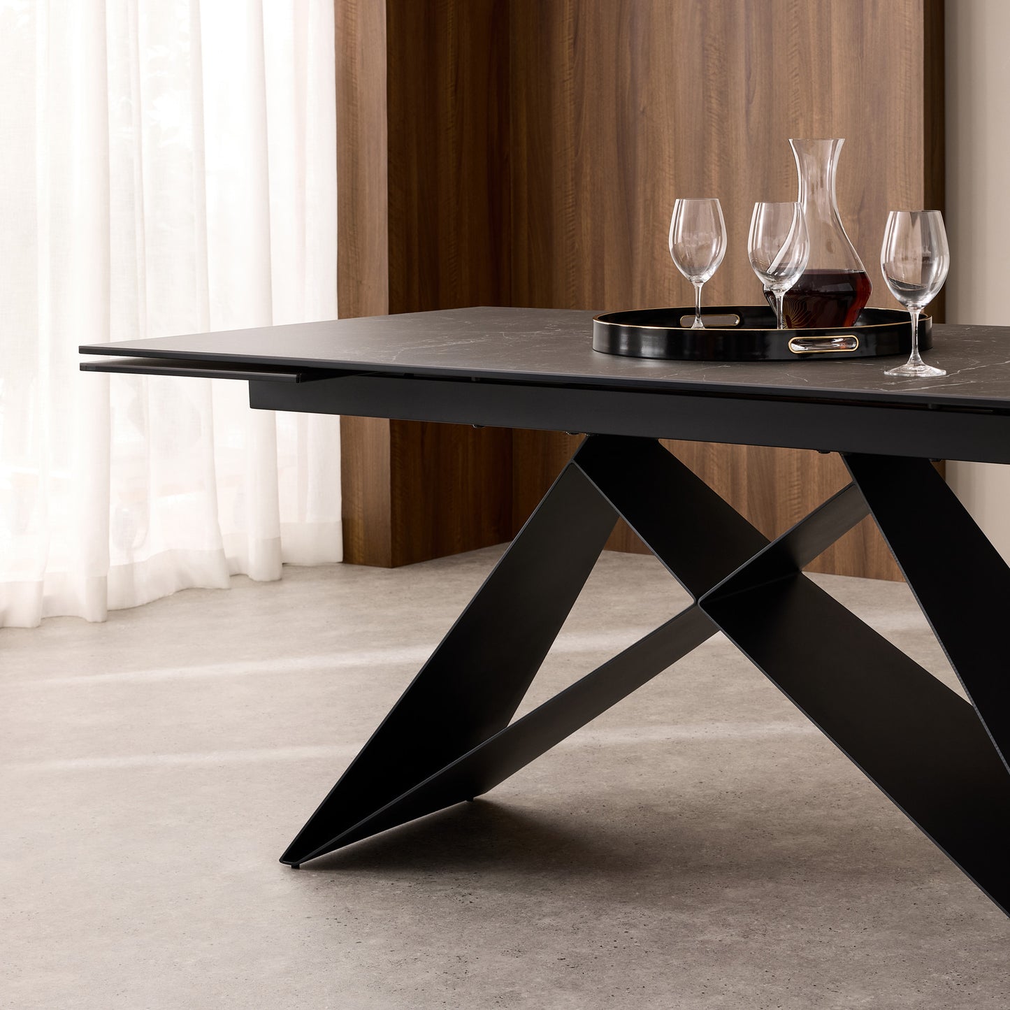 The W Double Extension Dining Table In Slate