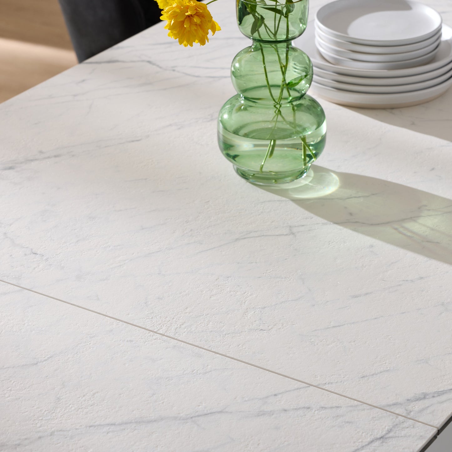 Origami double extension dining table