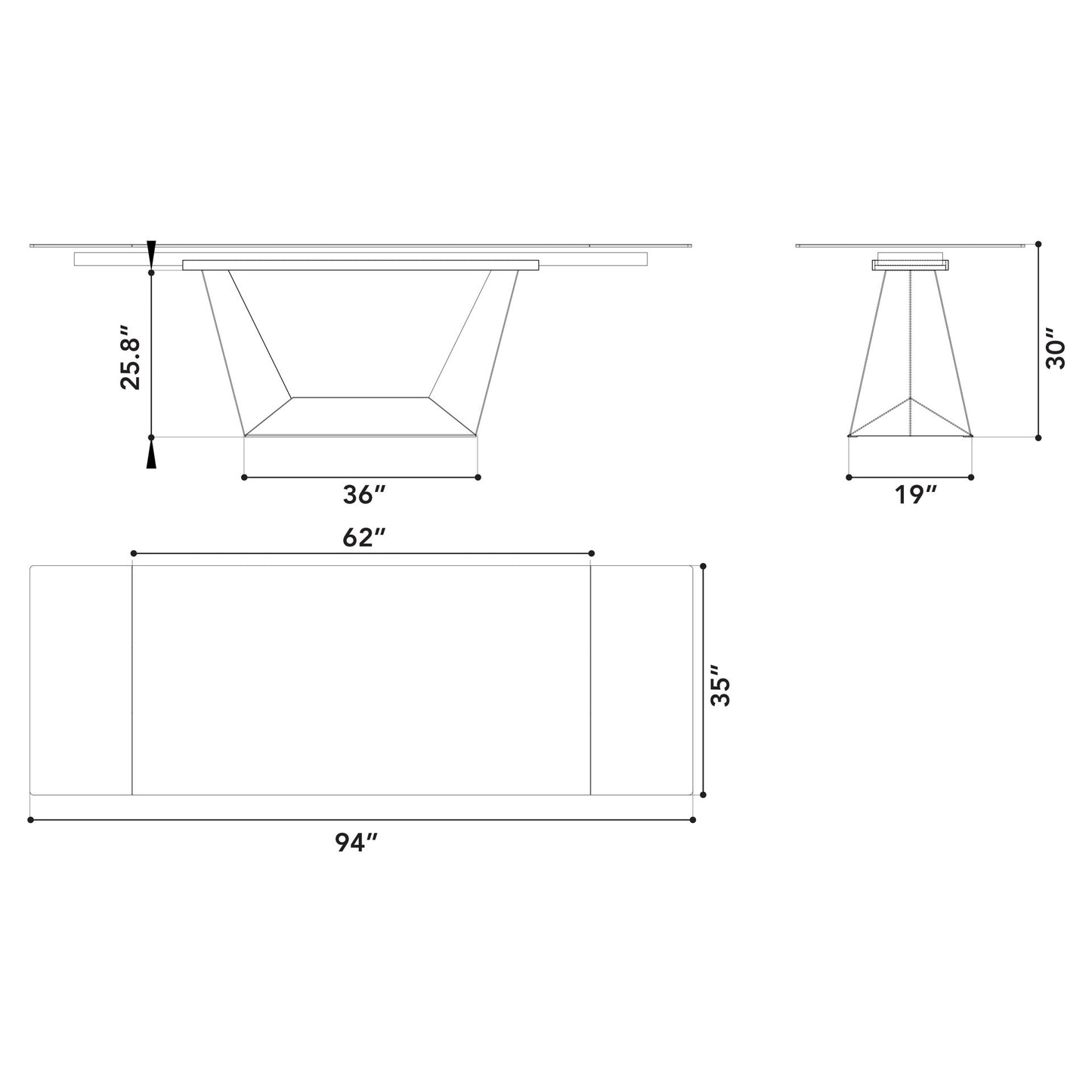 Origami double extension dining table