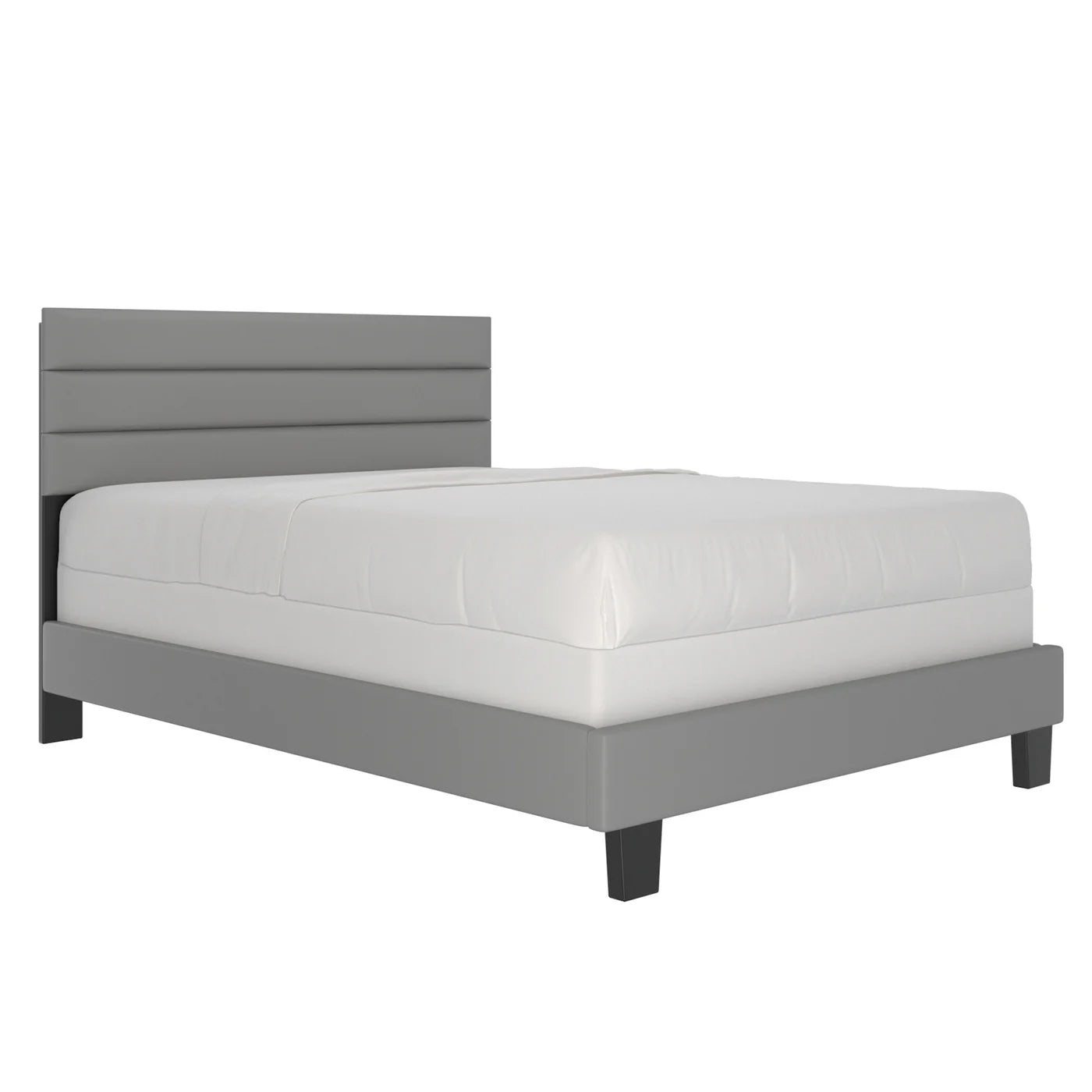 Double Size, Bedframe, In Leather Grey