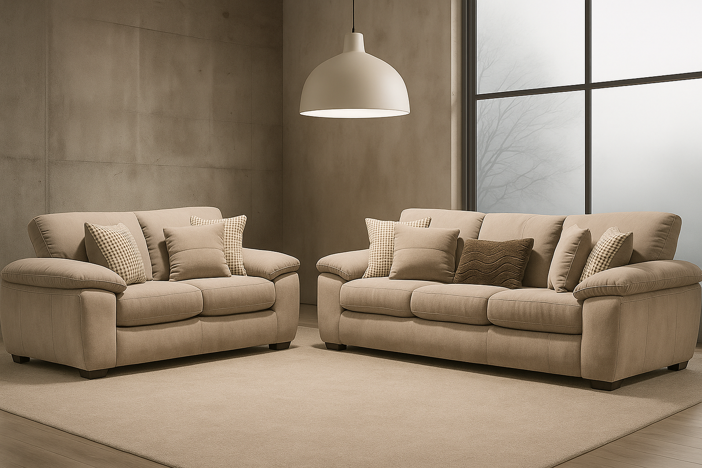 1672 Collection Beige Sofa and Love Seat