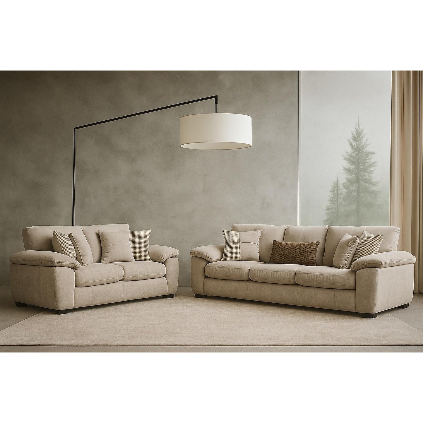 1672 Collection Beige Sofa and Love Seat