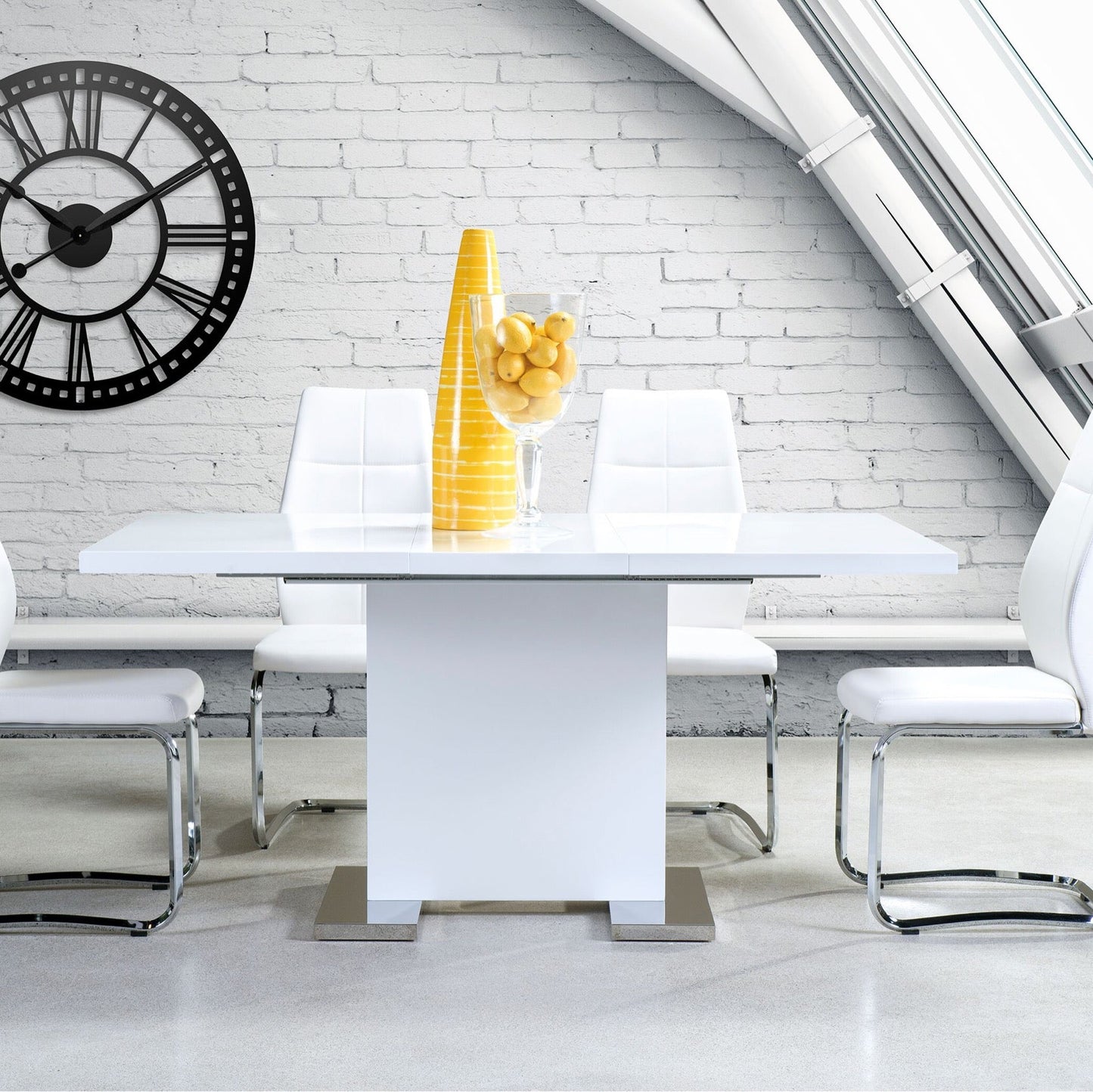 Condo Size Laquer Gloss White Dining table