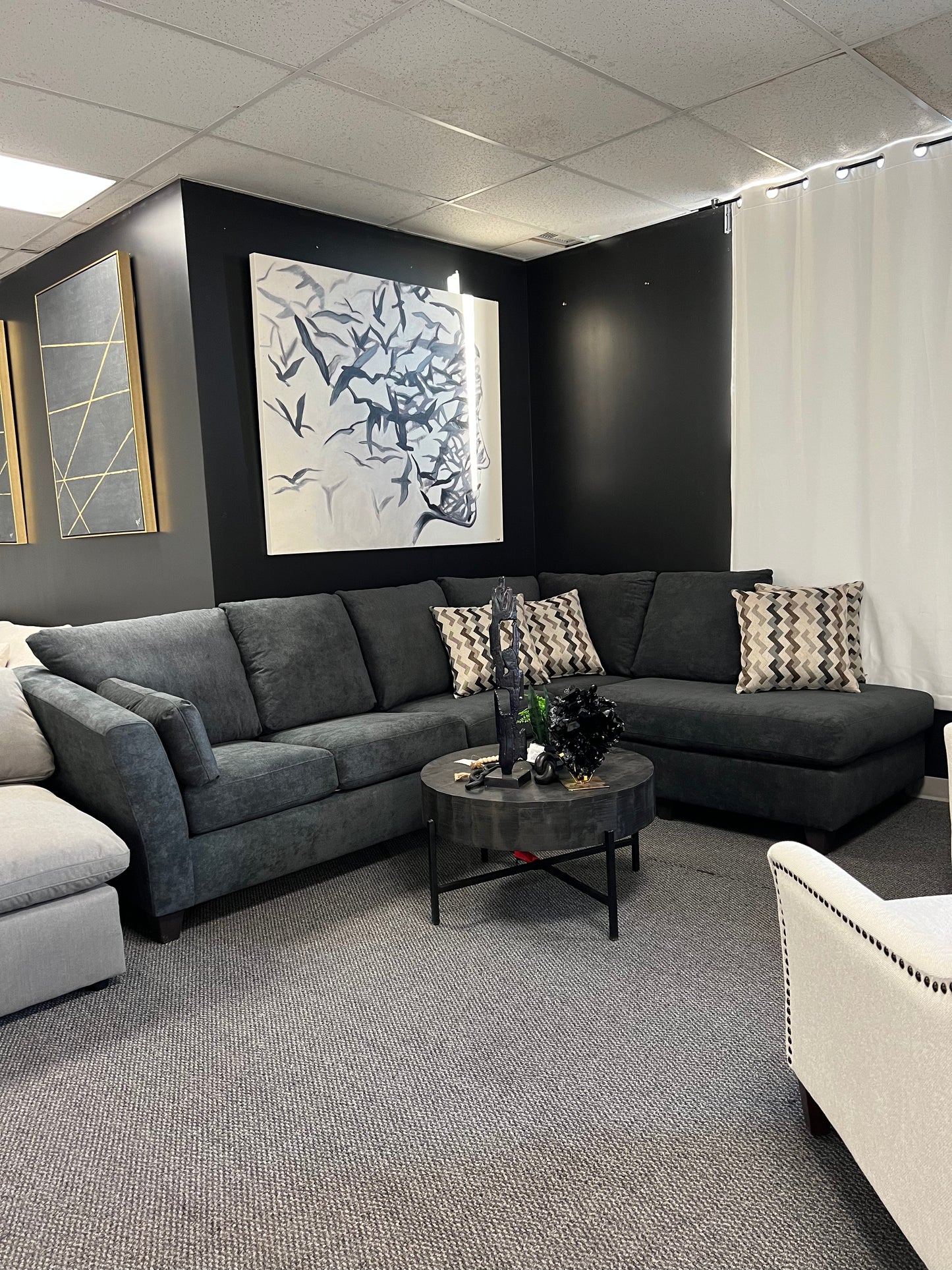 Slate Noir 119'' 2 Piece Chaise Sectional