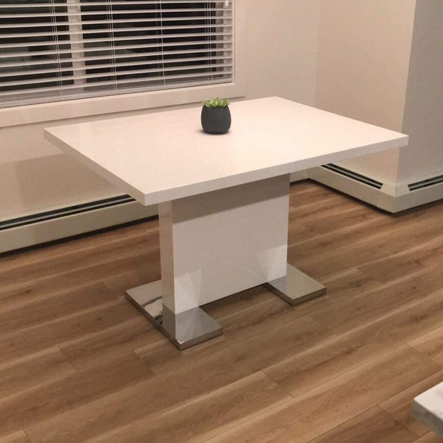 Condo Size Laquer Gloss White Dining table
