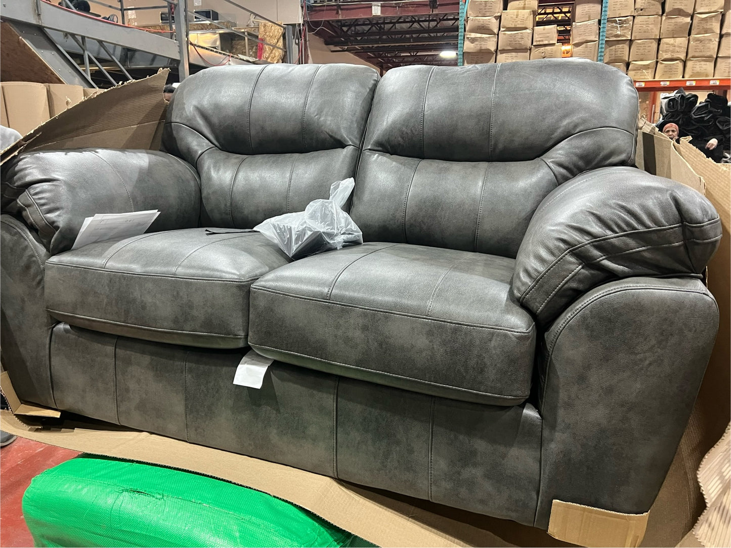 Collection 1601 Sofa Leather Gel in Two Tone Grey
