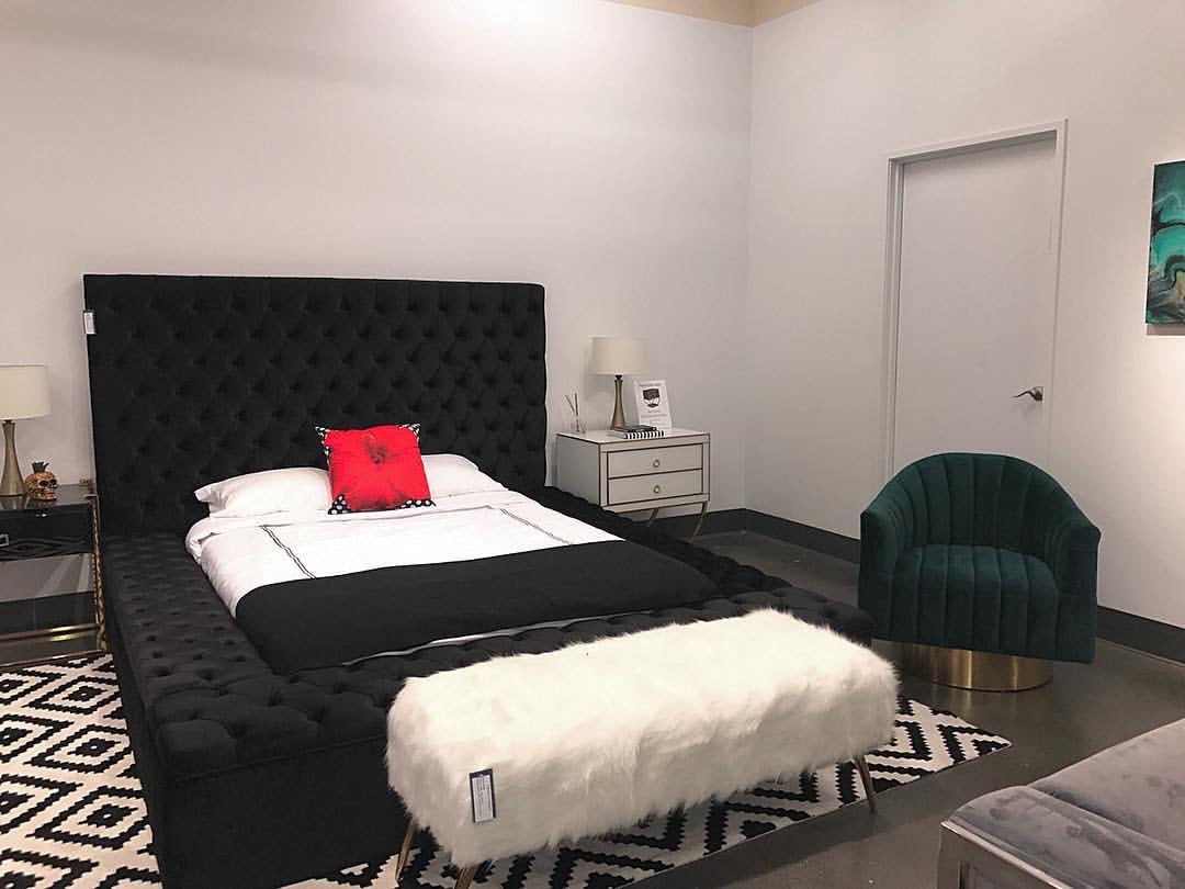 Bliss Black Velvet Upholstered Storage Bed