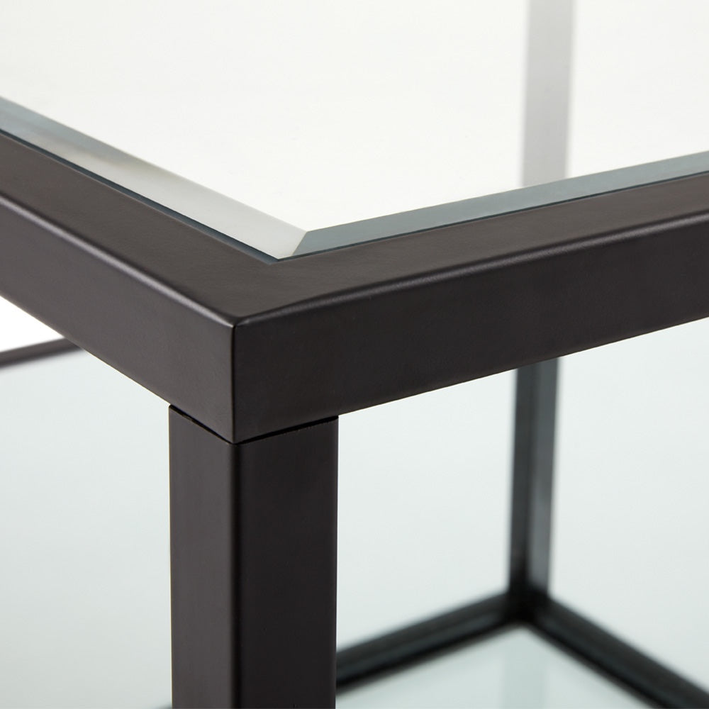 Caspian Black Square Coffee Table (Condo Size)