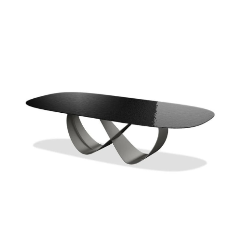 Wave 110" Dining Table In Black Modern