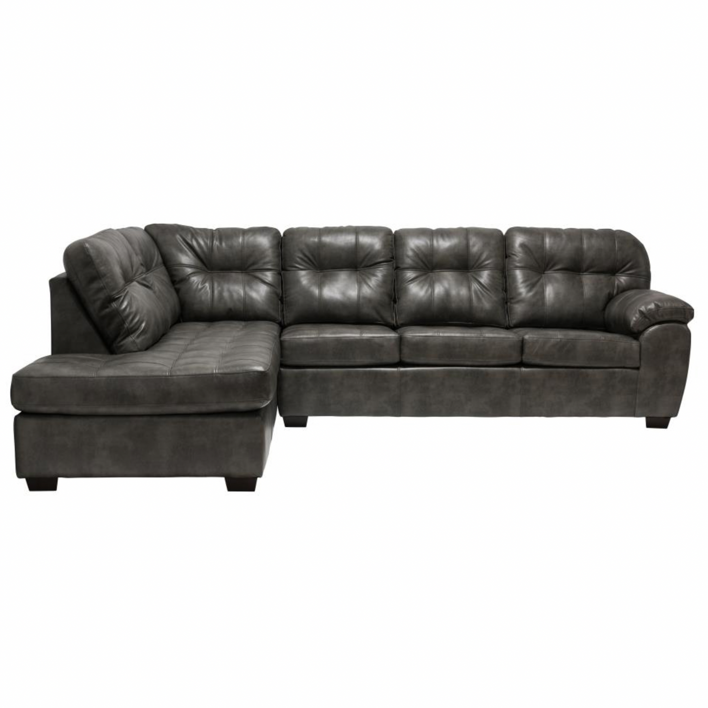 Collection 6000 Leather Gel Sectional In Grey
