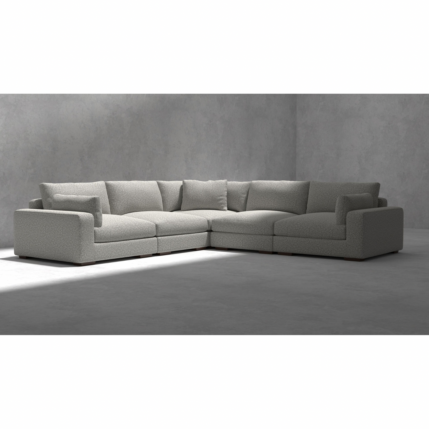 Onza Sectional 5-piece In Oat Tweed Modular Sectional