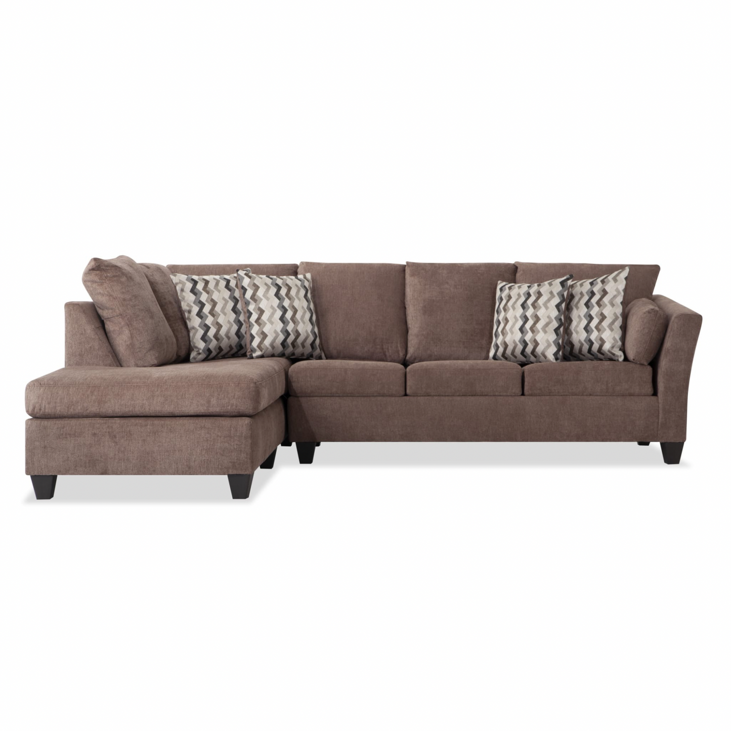 Slate Mocha 119'' 2 Piece Left Arm Facing Chaise Sectional Brown