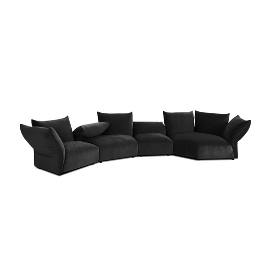 Tobago Sectional In Carbon Black Facing Left