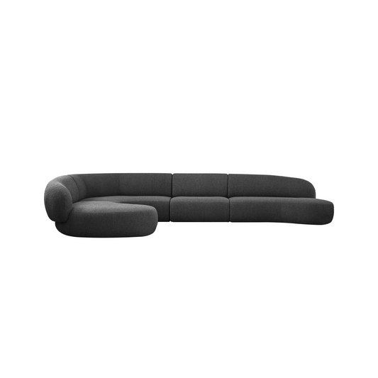 Moritz Sectional 4-piece Chaise Facing Left In Licorice Boucle