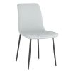 Brixx Dining Chair, set of 2, in Light Grey Faux Leather and Black