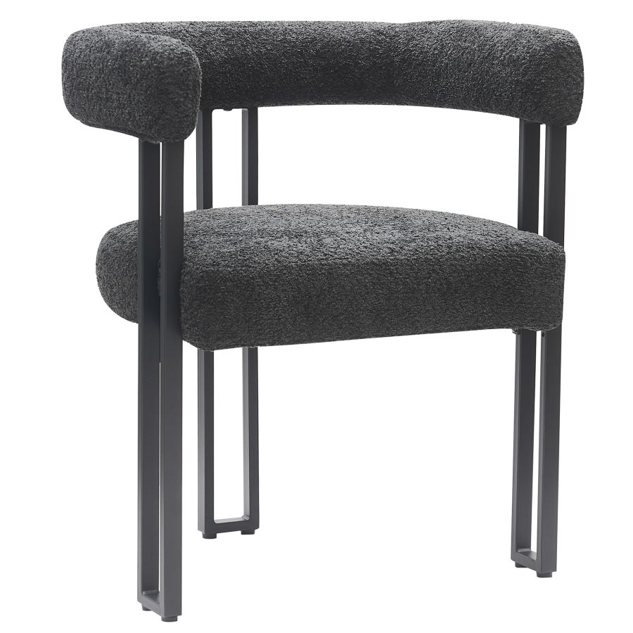 Scarlet Dining Chair, set of 2, in Charcoal Boucle and Black