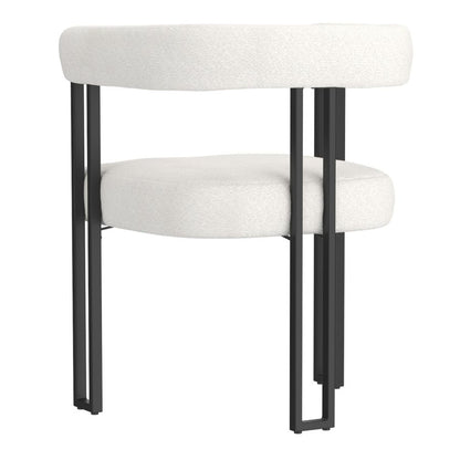 Scarlet Dining Chair, set of 2, in Ivory Boucle and Black