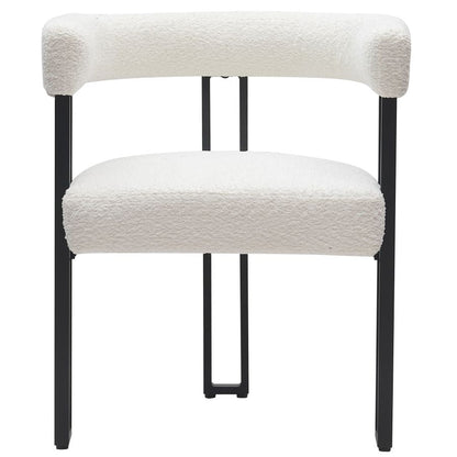 Scarlet Dining Chair, set of 2, in Ivory Boucle and Black