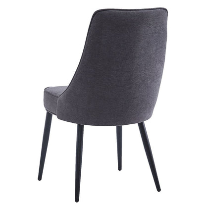 Koda Dining Chair, Fabric, set of 2, in Charcoal and Black
