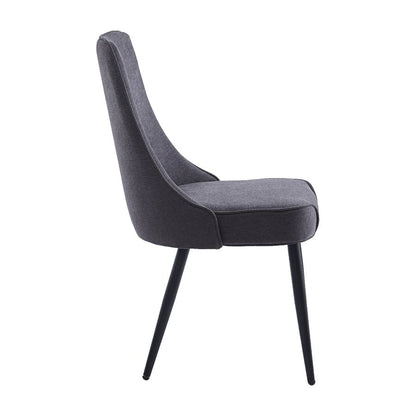 Koda Dining Chair, Fabric, set of 2, in Charcoal and Black
