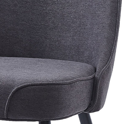 Koda Dining Chair, Fabric, set of 2, in Charcoal and Black