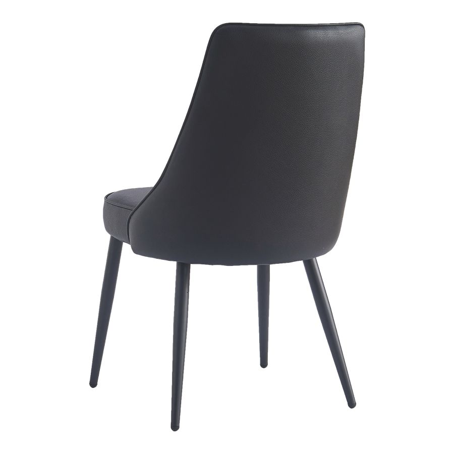 Koda Dining Chair, Faux Leather, set of 2, in Black