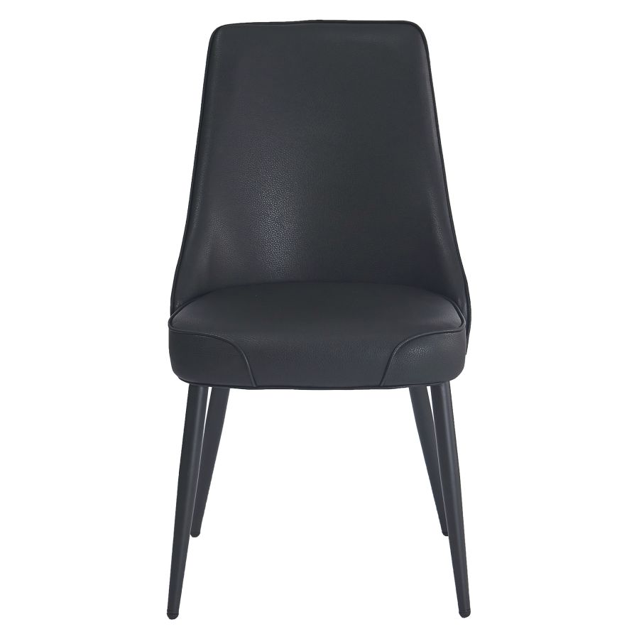 Koda Dining Chair, Faux Leather, set of 2, in Black