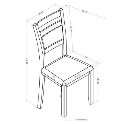 Conrad Dining Chair, Set of 2 in Black & Beige