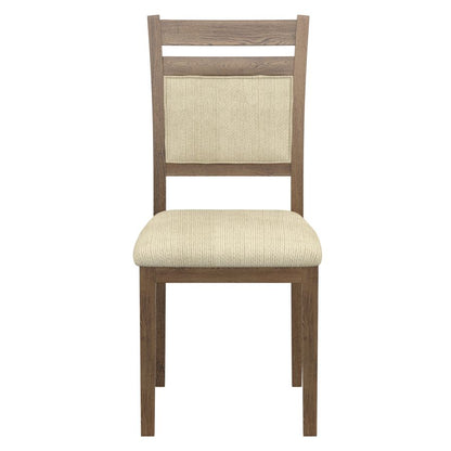 Conrad Dining Chair, Set of 2 in Walnut & Beige