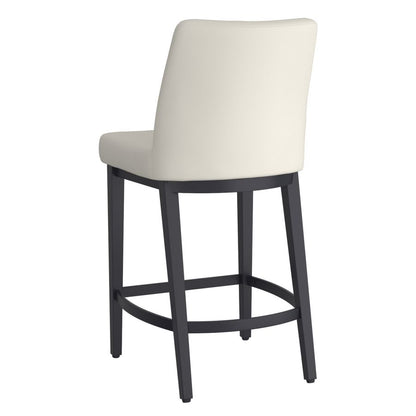 Jace 26" Counter Stool, set of 2, in Beige Faux Leather and Black