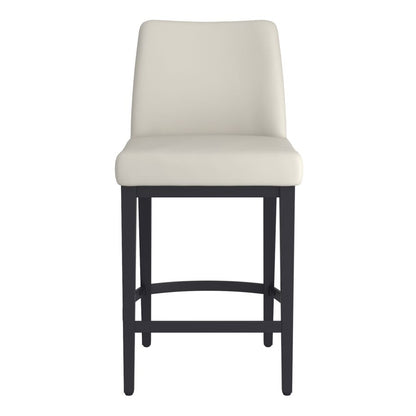 Jace 26" Counter Stool, set of 2, in Beige Faux Leather and Black