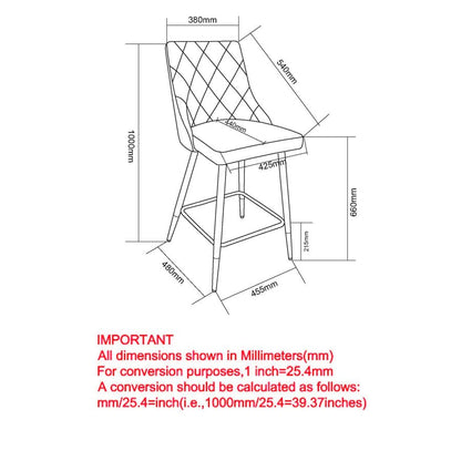 Devo 26" Counter Stool, set of 2, in White