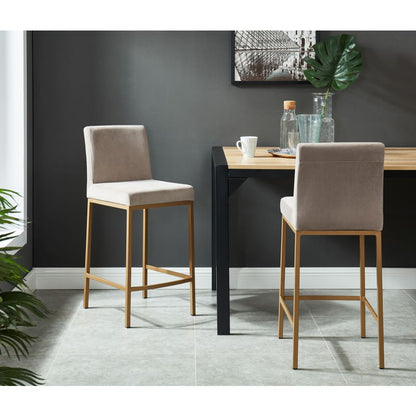 Diego 26" Counter Stool, set of 2, in Grey and Aged Gold Leg