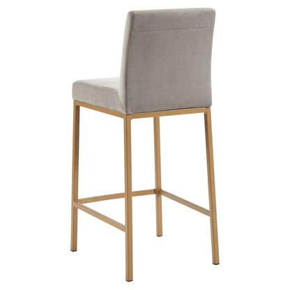 Diego 26" Counter Stool, set of 2, in Grey and Aged Gold Leg