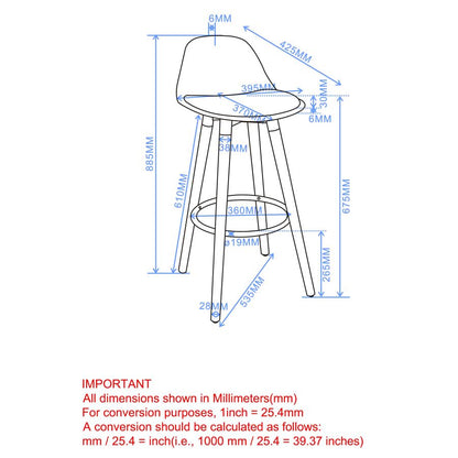 Diablo 26" Counter Stool, set of 2, in Grey and Natural