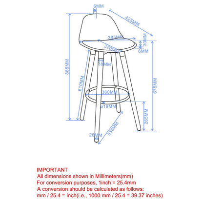 Diablo 26" Counter Stool, set of 2, in White and Natural