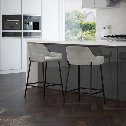 Baily 26" Counter Stool, set of 2, in Grey and Black