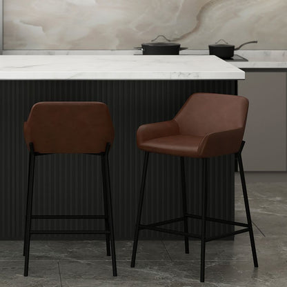 Baily 26" Counter Stool, set of 2, in Brown and Black