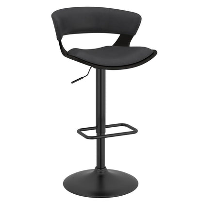Rover Adjustable Air Lift Stool in Charcoal and Black