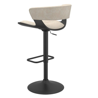 Rover Adjustable Air Lift Stool in Ivory and Black