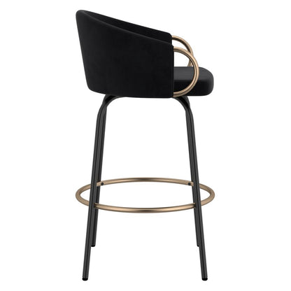 Lavo 26" Counter Stool, set of 2, in Black and Gold
