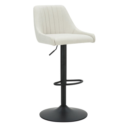 Kron Adjustable Height Air-Lift Swivel Stool, set of 2, in Beige Fabric