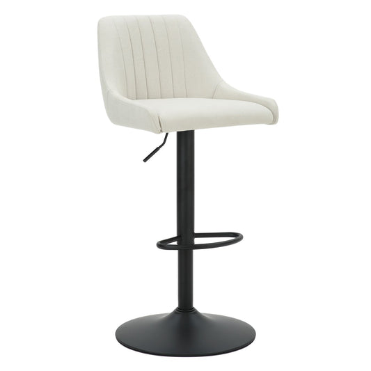 Kron Adjustable Height Air-Lift Swivel Stool, set of 2, in Beige Fabric