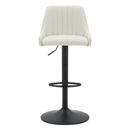 Kron Adjustable Height Air-Lift Swivel Stool, set of 2, in Beige Fabric